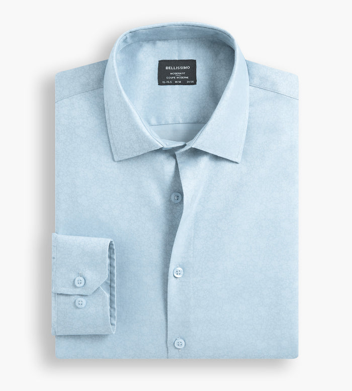 tip top Modern Fit Non-Iron Printed Sateen Dress Shirt