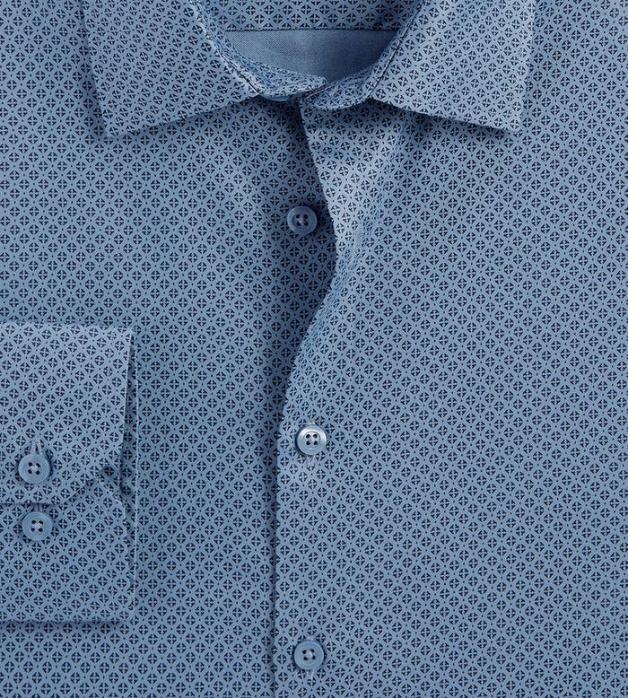 Tip Top Modern Fit Non-Iron Printed Sateen Dress Shirt