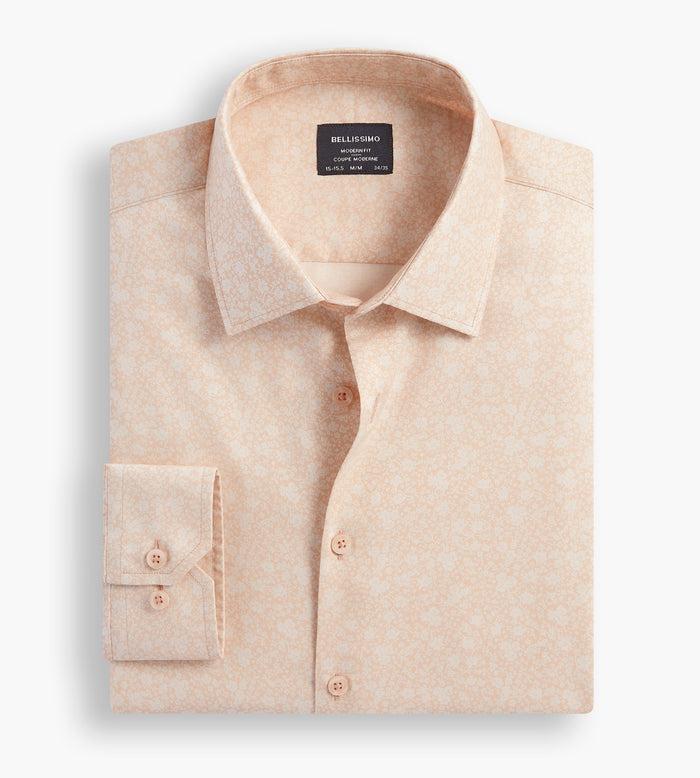 tip top Modern Fit Non-Iron Printed Sateen Dress Shirt