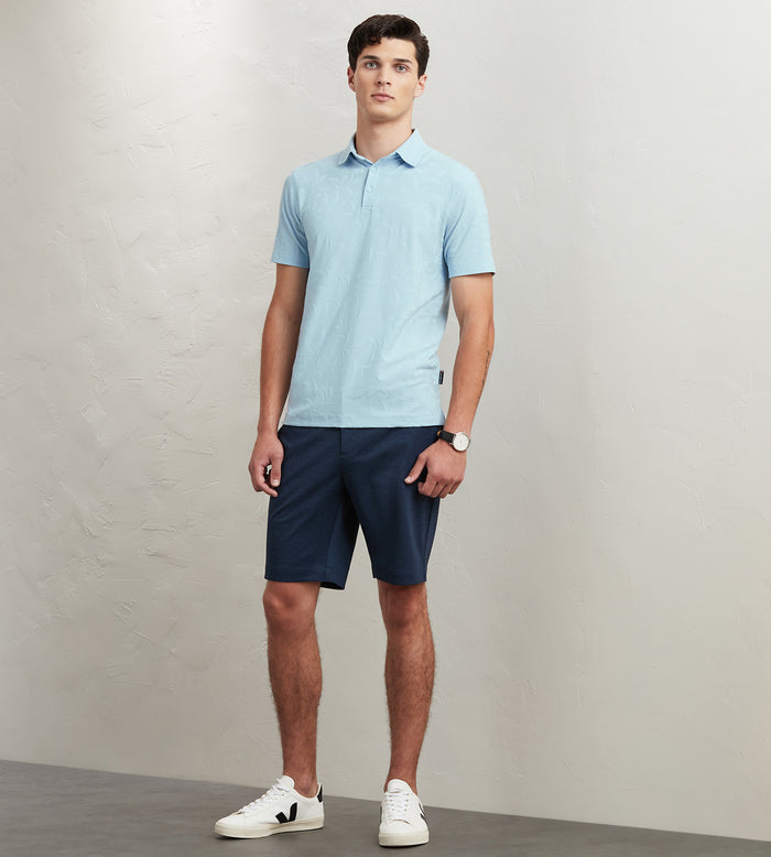 Tip Top Modern Fit Short Sleeve Button Down Jacquard Polo