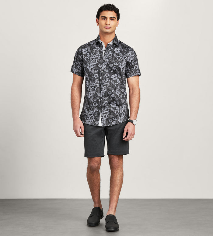 Tip Top Modern Fit Short Sleeve Floral Pattern Casual Shirt