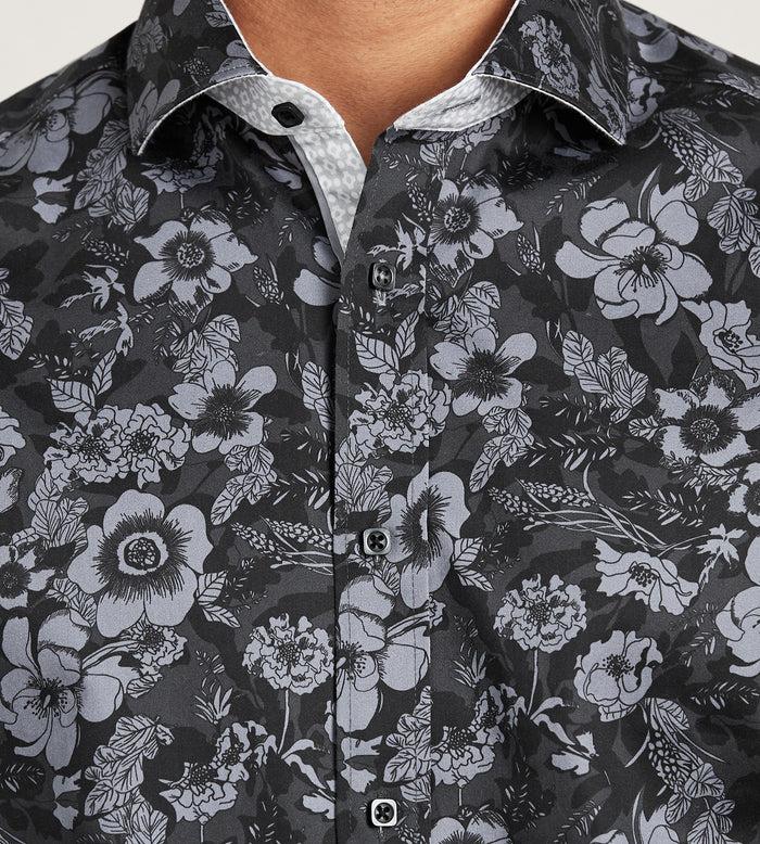 Tip Top Modern Fit Short Sleeve Floral Pattern Casual Shirt