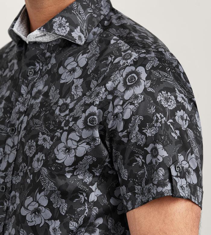Tip Top Modern Fit Short Sleeve Floral Pattern Casual Shirt