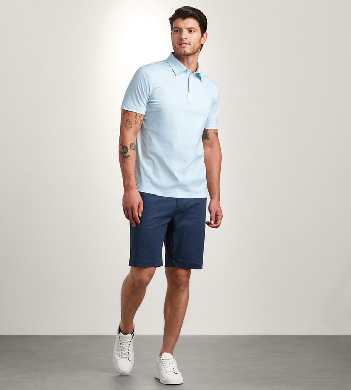 Tip Top Modern Fit Short Sleeve Geo Pattern Structured Collar Polo