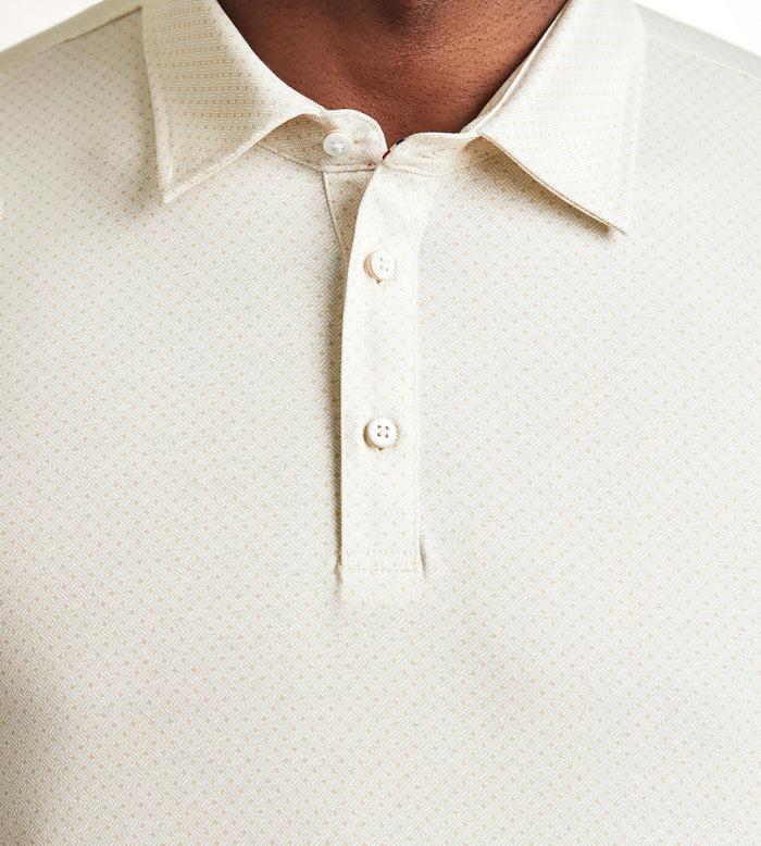 Tip Top Modern Fit Short Sleeve Geo Pattern Structured Collar Polo