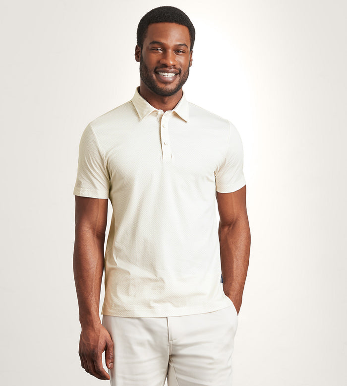 tip top Modern Fit Short Sleeve Geo Pattern Structured Collar Polo