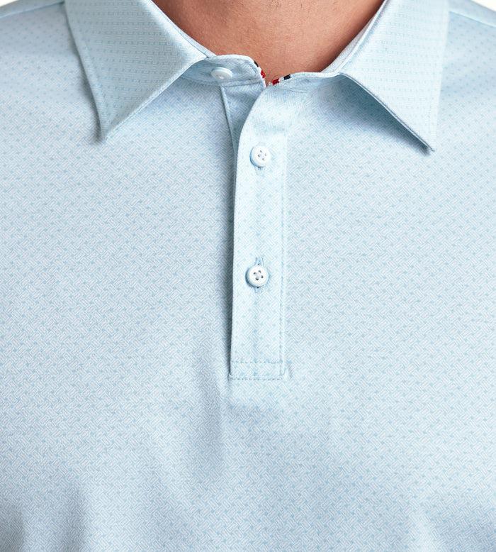 Tip Top Modern Fit Short Sleeve Geo Pattern Structured Collar Polo