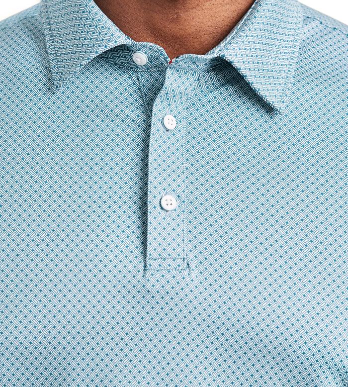 Tip Top Modern Fit Short Sleeve Geo Pattern Structured Collar Polo