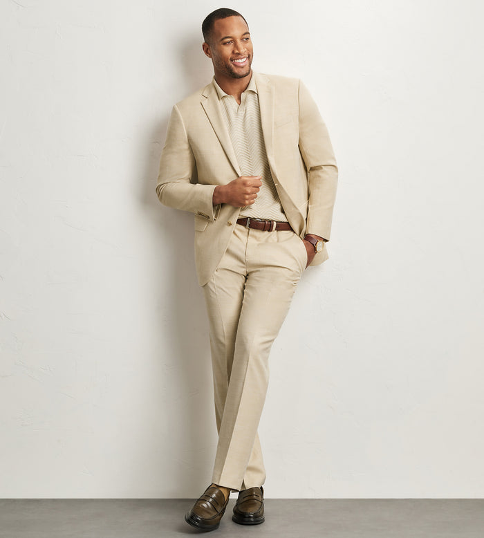 Tip Top Modern Fit Short Sleeve Johnny-Collar Sweater Knit Polo