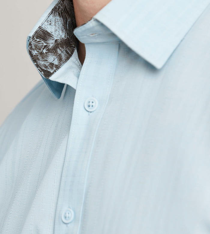 Tip Top Modern Fit Short Sleeve Linen Like Solid Casual Shirt