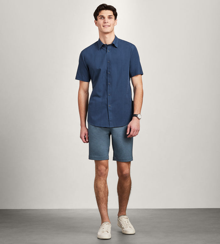 Tip Top Modern Fit Short Sleeve Linen Like Solid Casual Shirt