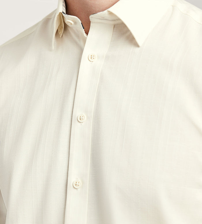 Tip Top Modern Fit Short Sleeve Linen Like Solid Casual Shirt