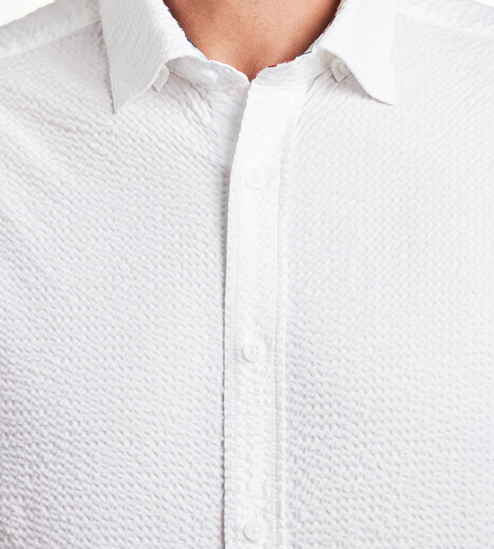 Tip Top Modern Fit Short Sleeve Seersucker Casual Shirt