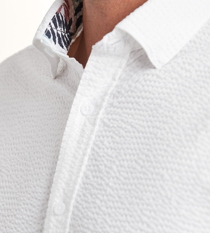 Tip Top Modern Fit Short Sleeve Seersucker Casual Shirt