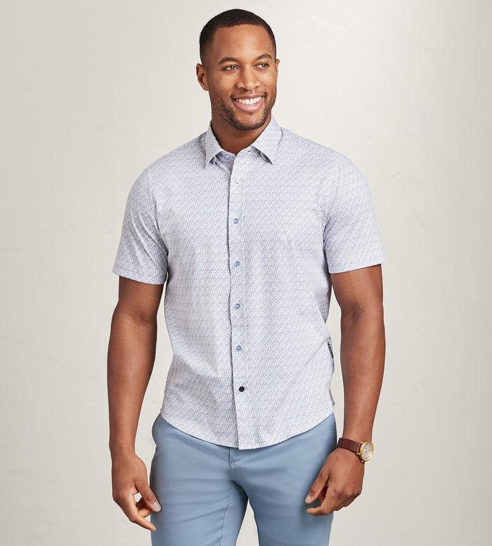 tip top Modern Fit Short Sleeve Textured Pattern 360 Stretch Casual Shirt