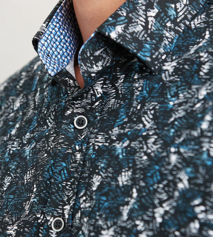 Tip Top Modern Fit Short Sleeve Textured Pattern 360 Stretch Casual Shirt