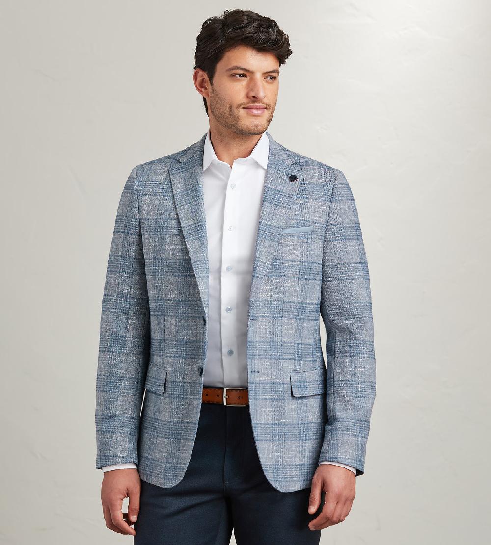 Tip Top Modern Fit Woven Textured Check Sport Jacket