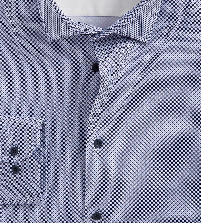Tip Top Slim Fit 360 Stretch Knit Non-Iron Soft Touch Geo Print Jersey Dress Shirt