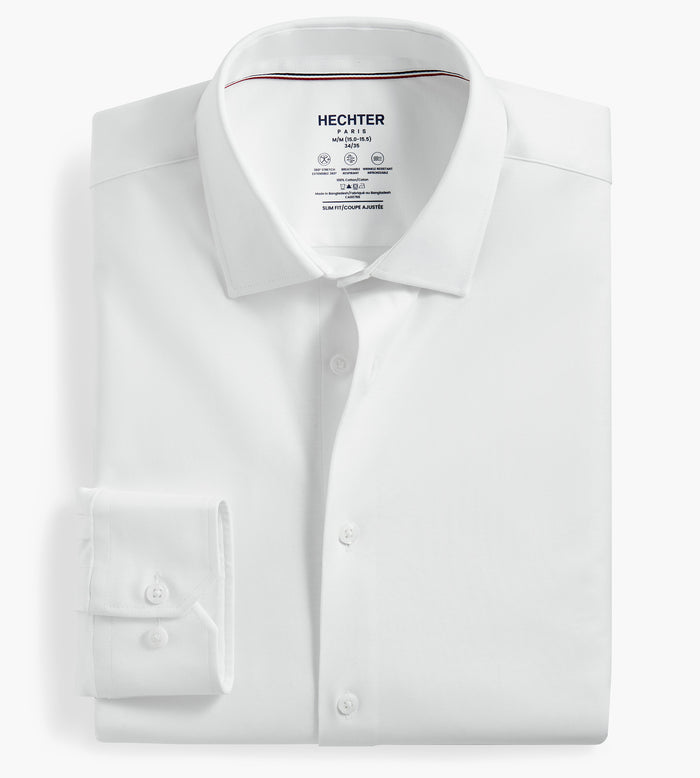 tip top Slim Fit 360° Stretch Knit Non-Iron Soft Touch Jersey Dress Shirt