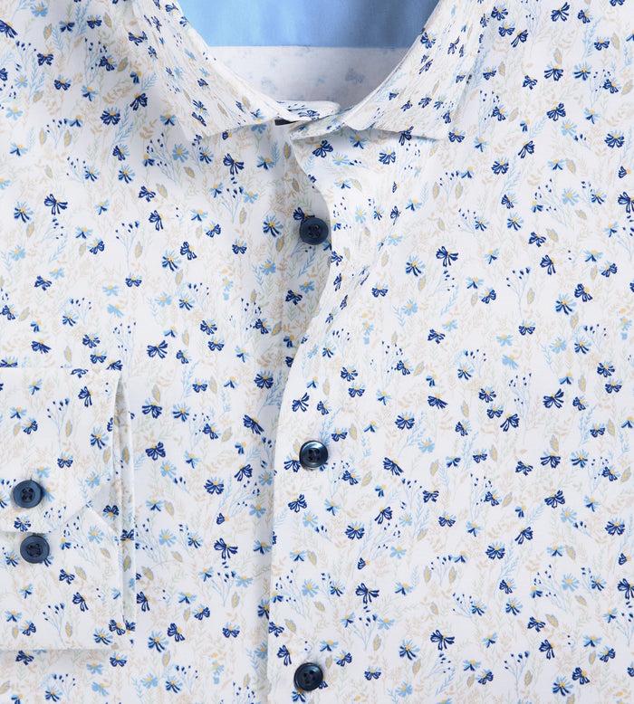 Tip Top Slim Fit 360° Stretch Soft Touch Botanical Print Jersey Dress Shirt