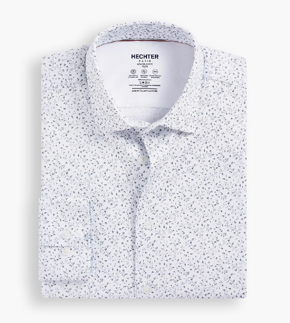 Tip Top Slim Fit 360° Stretch Soft Touch Botanical Print Jersey Dress Shirt