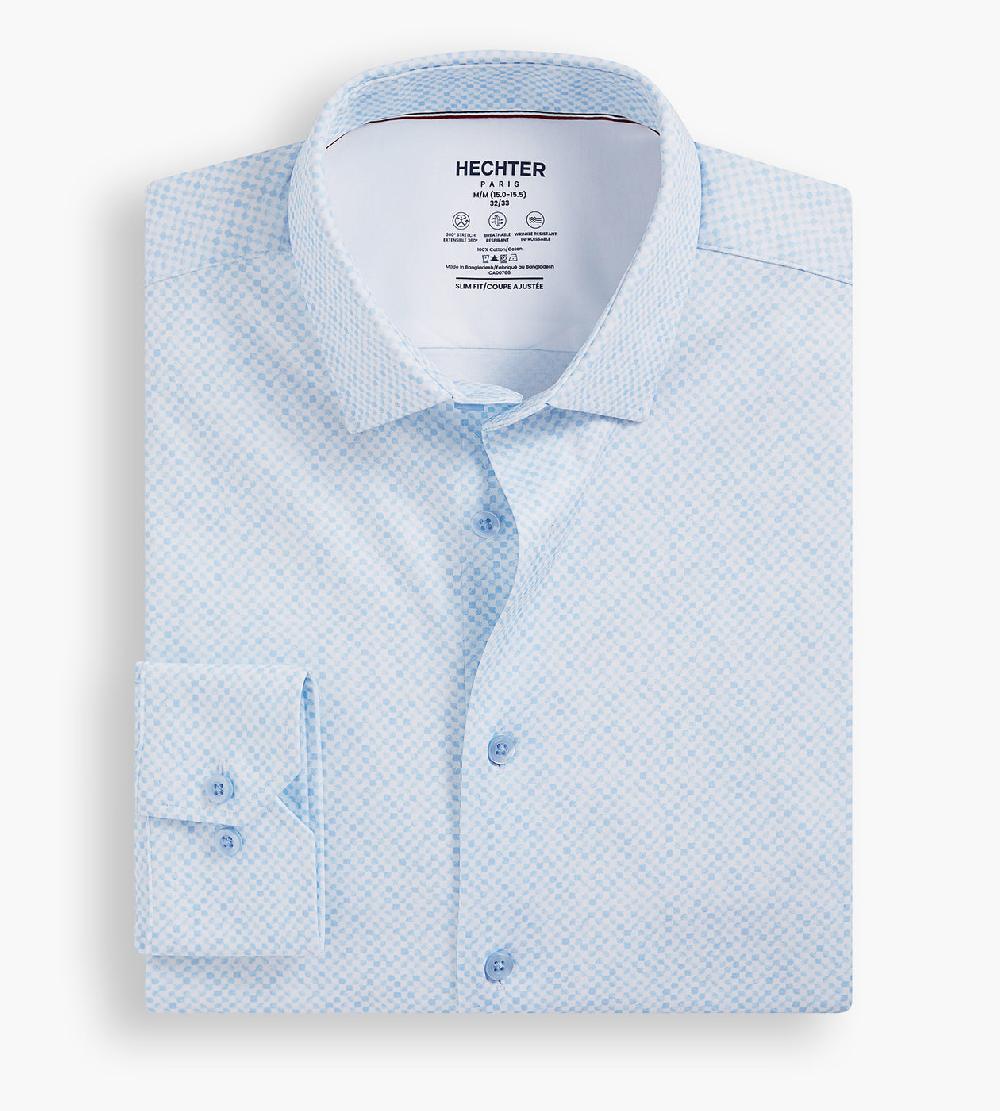 Tip Top Slim Fit 360° Stretch Soft Touch Geo Print Jersey Dress Shirt