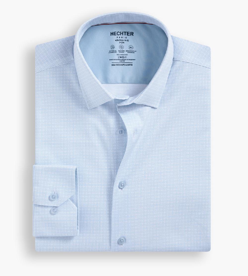 Tip Top Slim Fit 360° Stretch Soft Touch Geo Print Jersey Dress Shirt