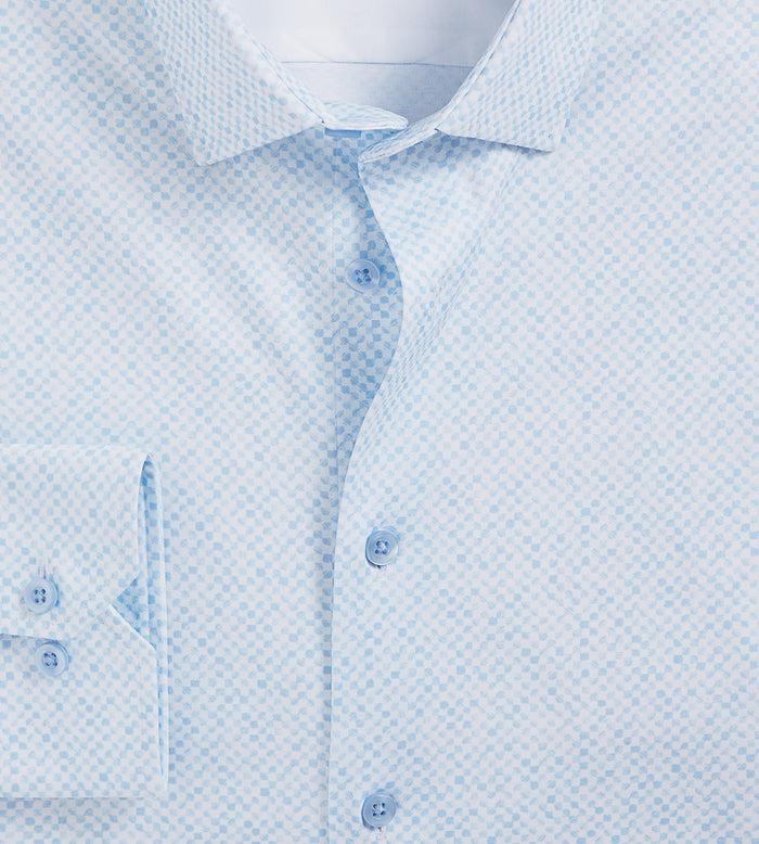 Tip Top Slim Fit 360° Stretch Soft Touch Geo Print Jersey Dress Shirt
