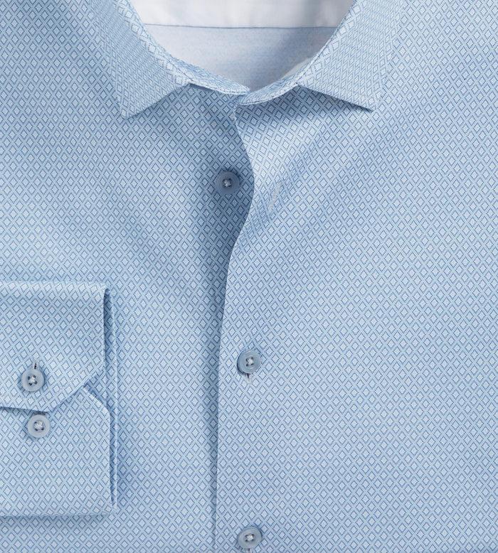 Tip Top Slim Fit 360° Stretch Soft Touch Geo Print Jersey Dress Shirt