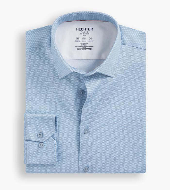 tip top Slim Fit 360° Stretch Soft Touch Geo Print Jersey Dress Shirt