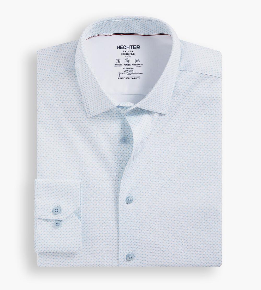 Tip Top Slim Fit 360° Stretch Soft Touch Geo Print Jersey Dress Shirt