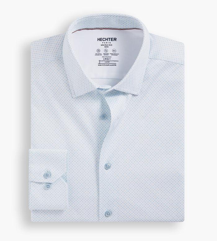 tip top Slim Fit 360° Stretch Soft Touch Geo Print Jersey Dress Shirt