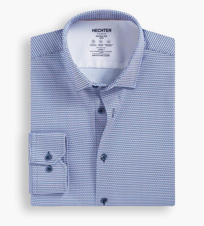 tip top Slim Fit 360° Stretch Soft Touch Geo Print Jersey Dress Shirt