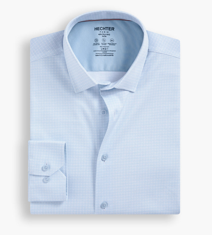 Tip Top Slim Fit 360° Stretch Soft Touch Geo Print Jersey Dress Shirt