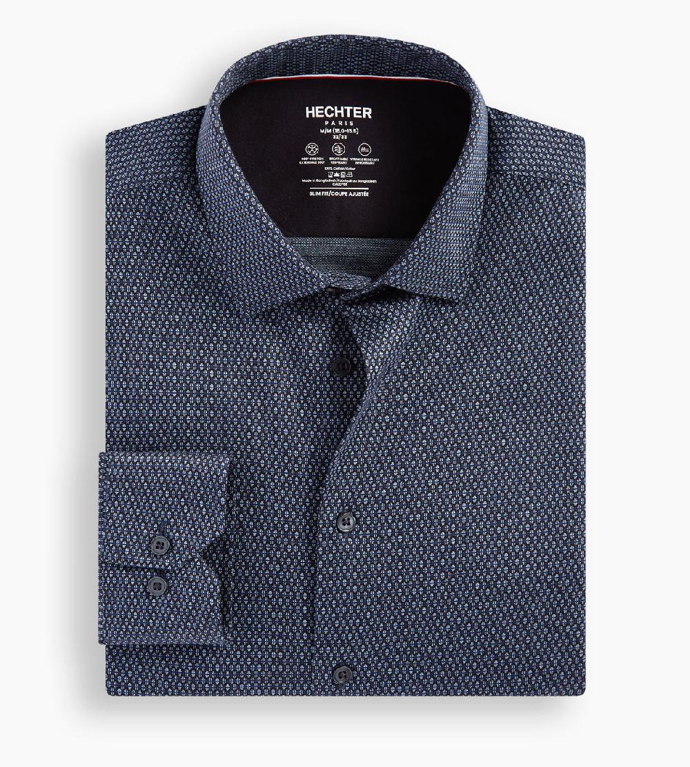 Tip Top Slim Fit 360° Stretch Soft Touch Jacquard Jersey Dress Shirt