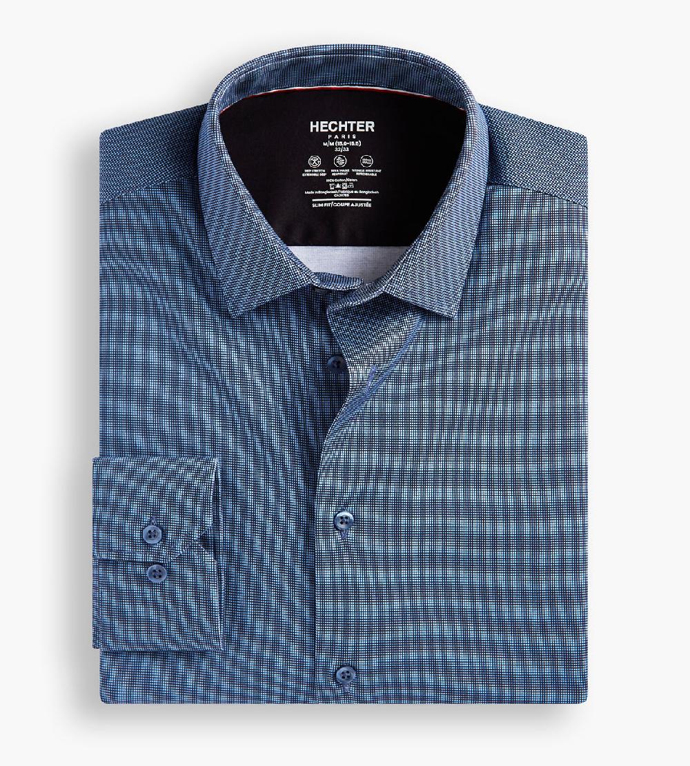 Tip Top Slim Fit 360° Stretch Soft Touch Jacquard Print Jersey Dress Shirt