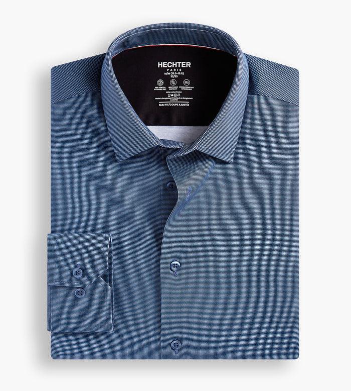 tip top Slim Fit 360° Stretch Soft Touch Jacquard Print Jersey Dress Shirt