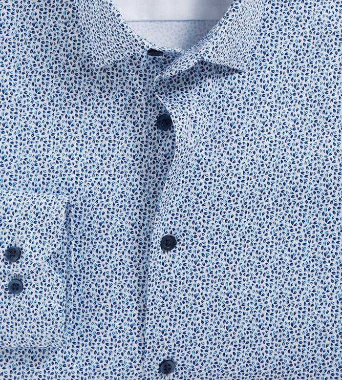 Tip Top Slim Fit 360 Stretch Soft Touch Leaf Print Jersey Dress Shirt