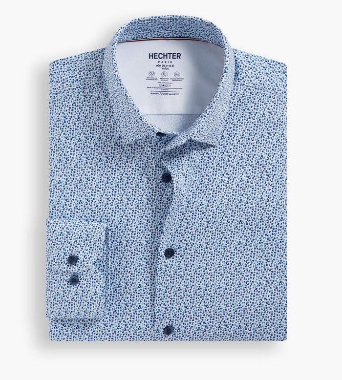 tip top Slim Fit 360 Stretch Soft Touch Leaf Print Jersey Dress Shirt