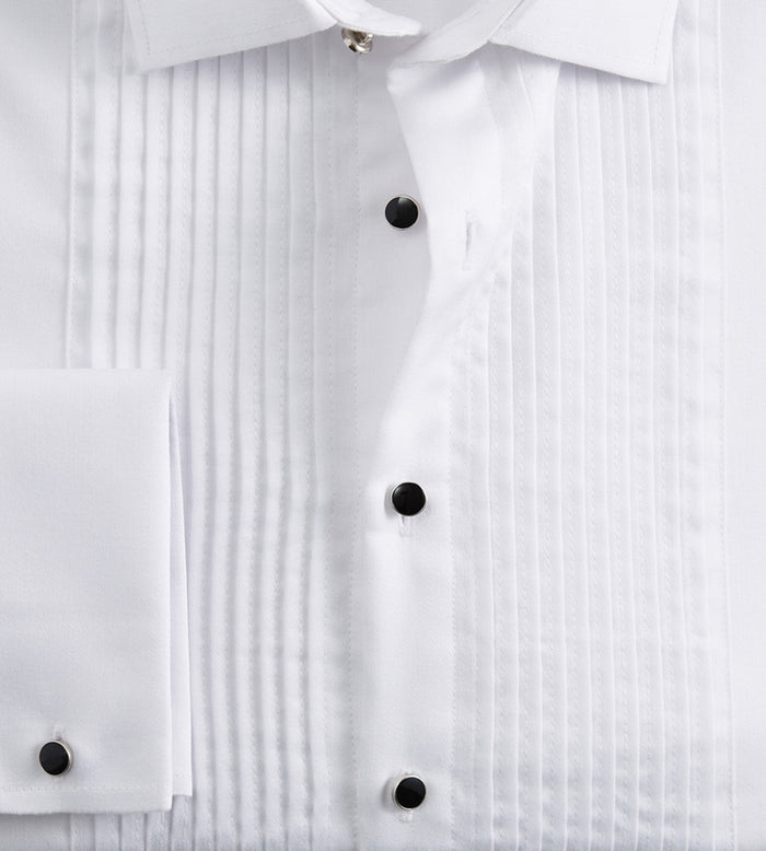Tip Top Slim Fit Non-Iron Pleated Tuxedo Sateen Dress Shirt
