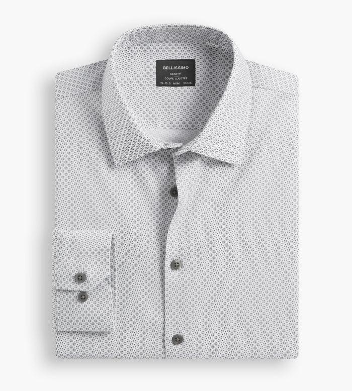 tip top Slim Fit Non-Iron Printed Sateen Dress Shirt