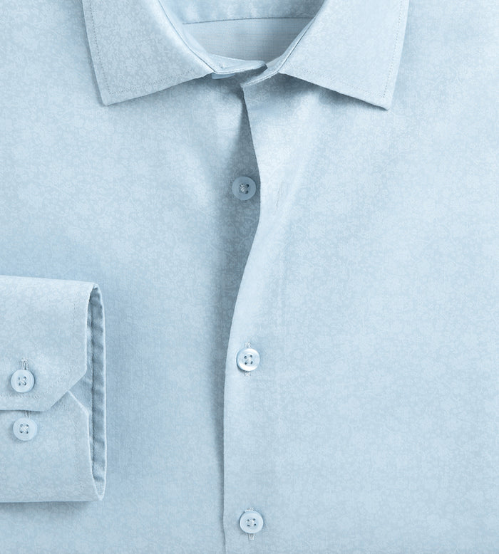 Tip Top Slim Fit Non-Iron Printed Sateen Dress Shirt