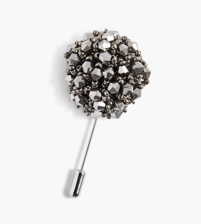 Tip Top Beaded Floral Lapel Pin