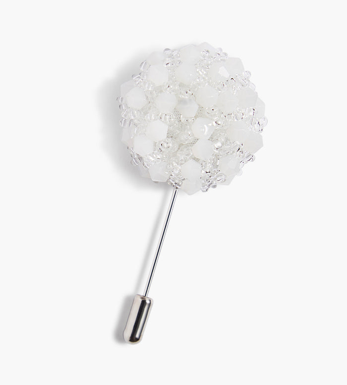 Tip Top Beaded Floral Lapel Pin
