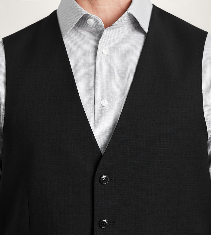 Tip Top Black Neat Suit Vest