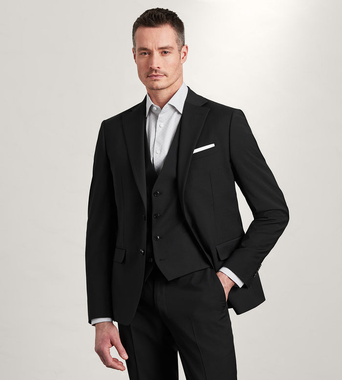 Tip Top Black Neat Suit Vest