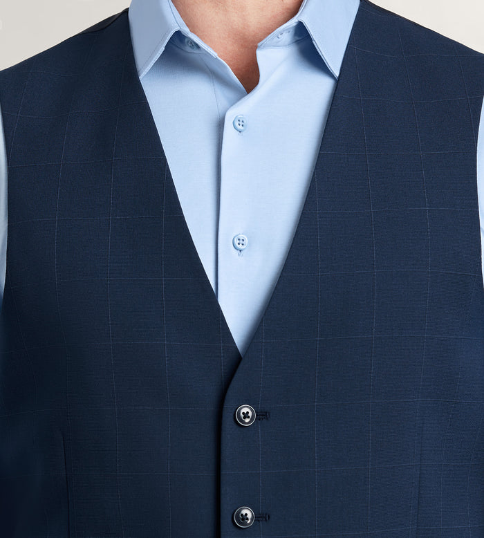 Tip Top Blue Windowpane Suit Vest