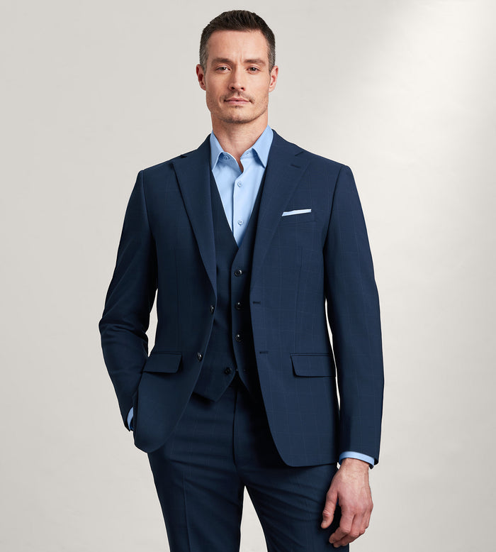 Tip Top Blue Windowpane Suit Vest