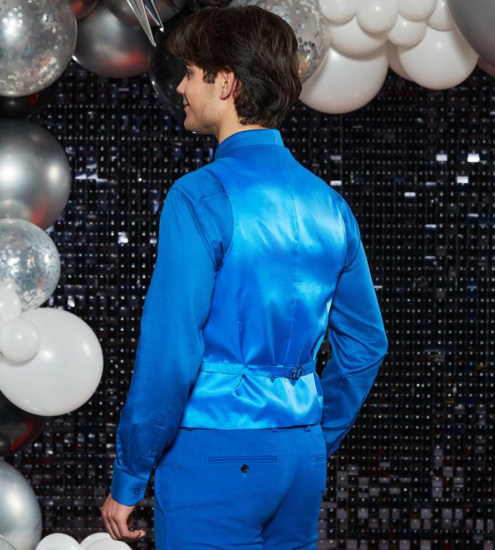 Tip Top Bright Blue Solid Suit Vest
