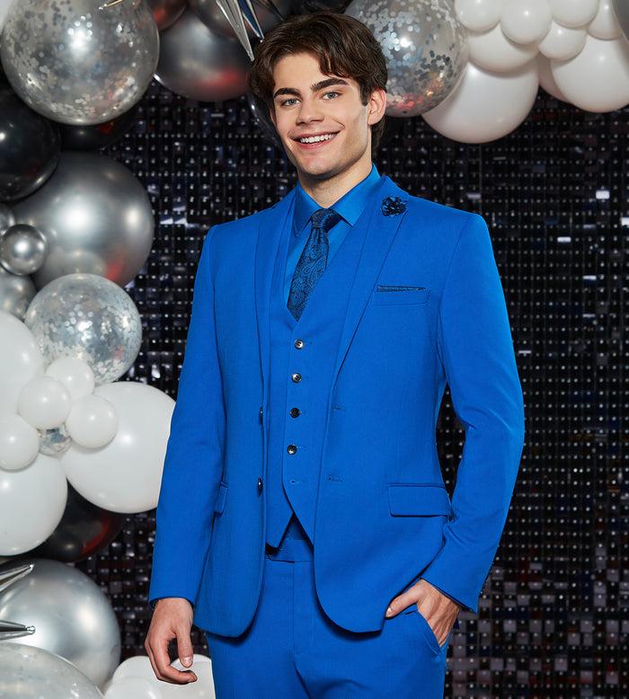 Tip Top Bright Blue Solid Suit Vest